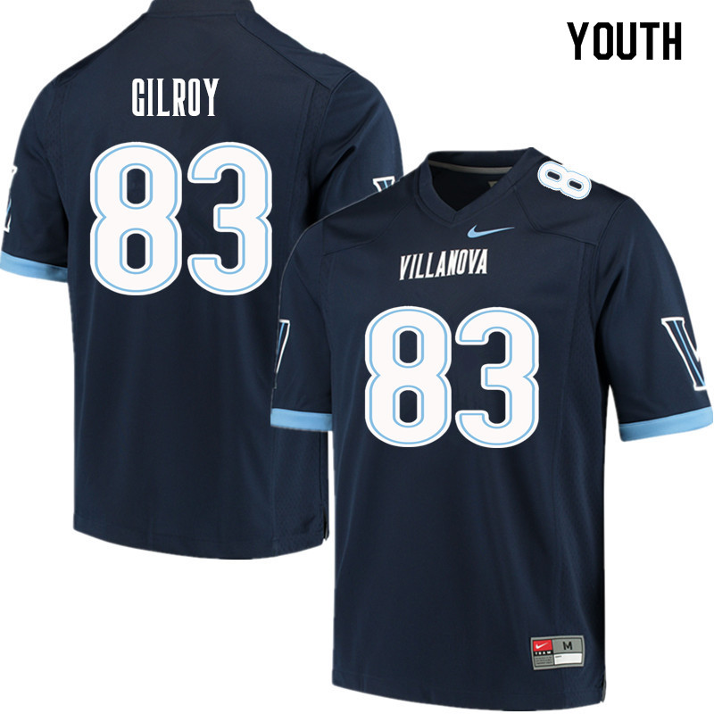 Youth #83 Charlie Gilroy Villanova Wildcats College Football Jerseys Sale-Navy